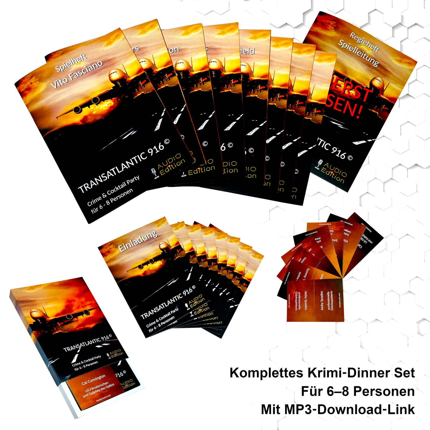 TRANSATLANTIC 916 - Audio Edition (Crime & Cocktail Partyspiel für 6 - 8 Personen)